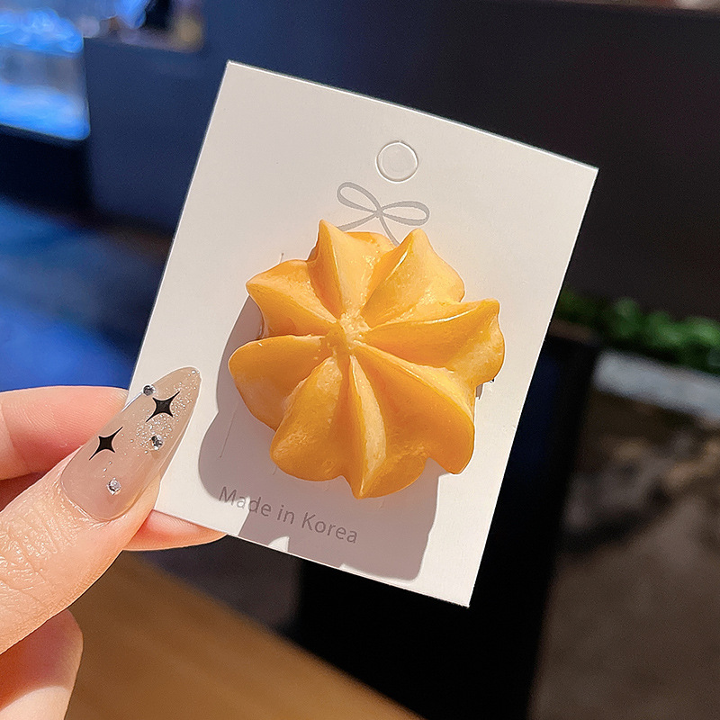 Version Biscuits Barrette Personality Girls Cute Hairpins Children Funny Headwear Korean Kids Hair Accessories: GRAY