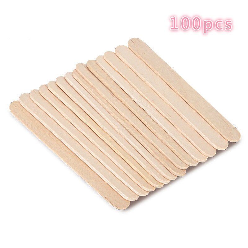 50/100 stuks ijsstokjes, natuurlijke houten stokjes, ijslepel, handwerk, kunstlolly's, ijsvormpjes, doe-het-zelfbenodigdheden: 100 stuks