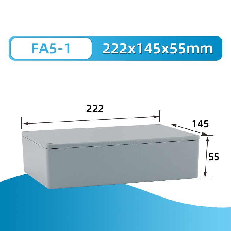 IP66 waterproof aluminium electrical assembly project junction box metal enclosure case hermetic distribution terminal housing: FA5-1 222x145x55mm