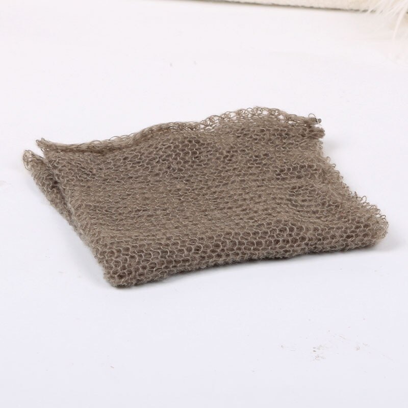 40*60 CENTÍMETROS Fotografia Bebê Props Mohair Wraps Cobertor Estiramento Knit Envoltório Foto Recém-nascidos Wraps Acessórios Artesanais de Pano: Marrom