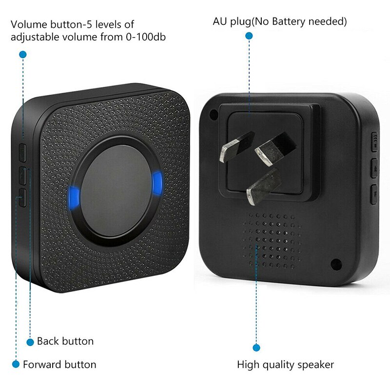 Waterproof Door Bell LED Wireless Doorbell Outdoor Door Bell Home Security Doorbells