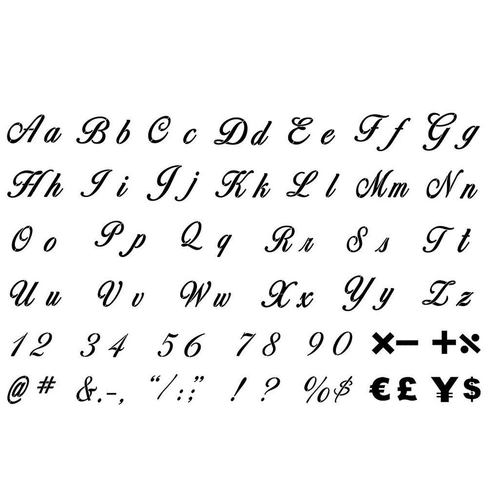 40 stks/set DIY Alfabet Sjablonen Brief Nummer Symbool Tekening Schilderen Stencils voor Schilderen op Hout Planner Notebook Decoratie