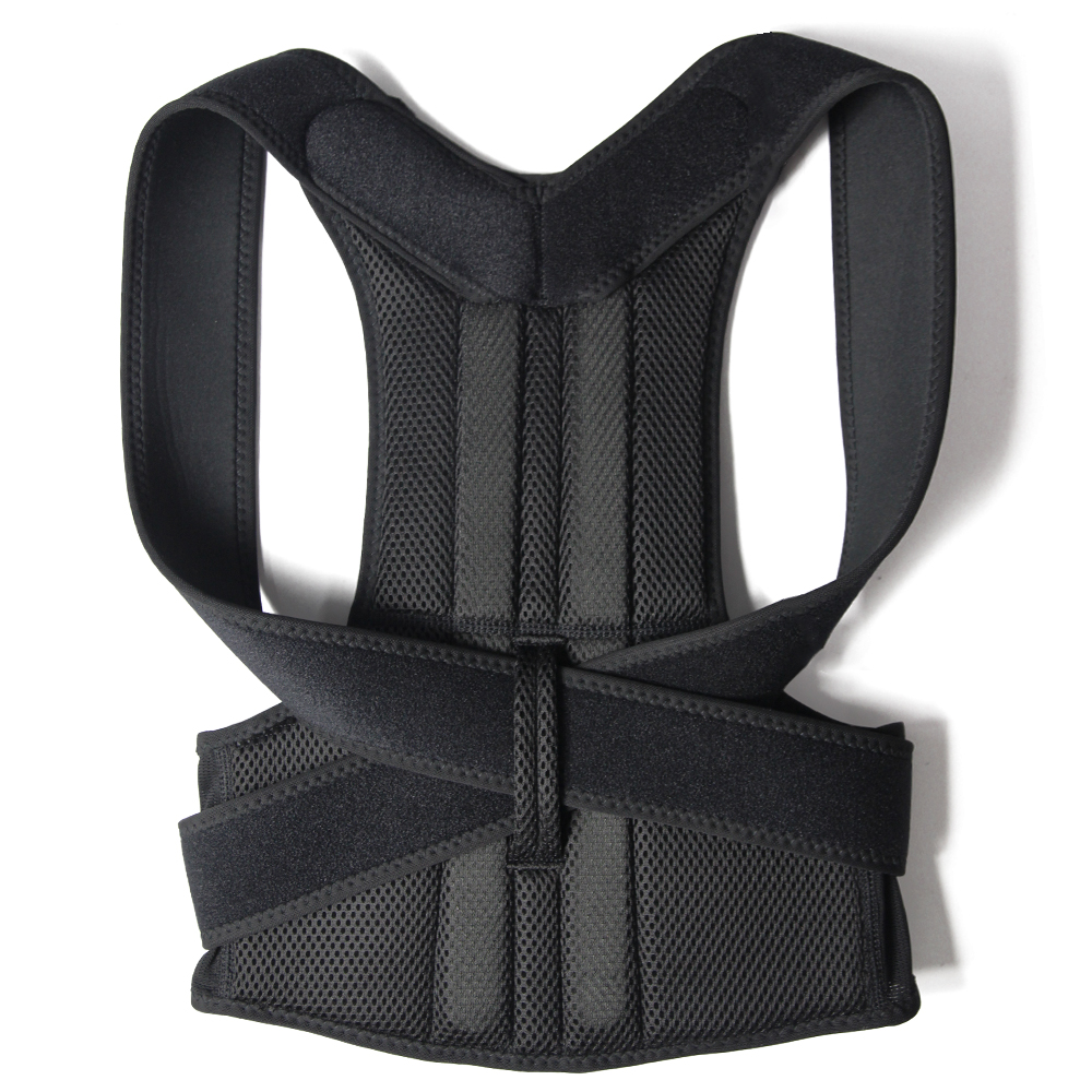 Corrector de postura de barra de aleación, escoliosis, tirantes para espalda, corsé de columna vertebral, soporte para terapia de hombros, cinturón de corrección de postura, espalda ortopédica: S / Negro