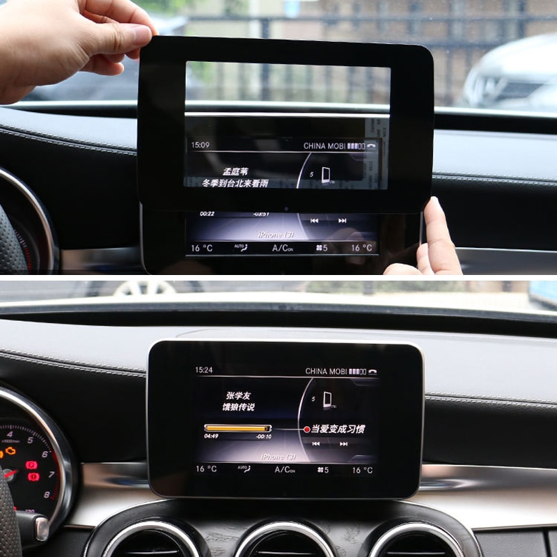 Senterkontroll navigasjonsskjerm beskyttelse listverk panel til mercedes benz c klasse  w205 glc  x253 200 260 bil styling