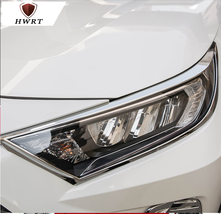 Bil eksteriør front lykt lys deksel trim for toyota rav 4 abs krom trim
