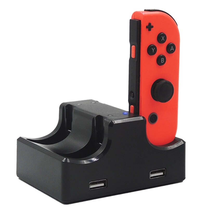 Vierfach-ladegerät für gamecontroller der switch mit ladestation und 4 led-anzeigen, ladeständer