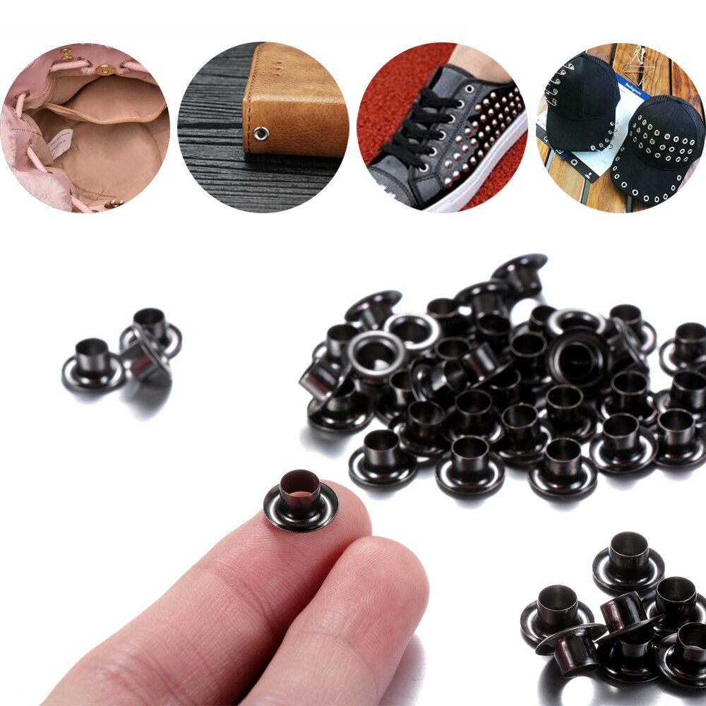 50Sets Metal Eyelet Buttons Belt Buckle Shoes Clothes Eyelets Grommet Rivet Buckles DIY Leather Crafts Sewing Accessories