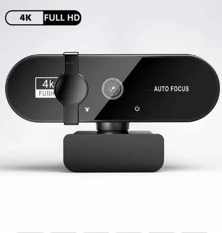 4k webcam 1080p mini câmera 2k full hd webcam com microfone 30fps usb web cam para foco automático pc portátil câmera de gravação de vídeo: Azul
