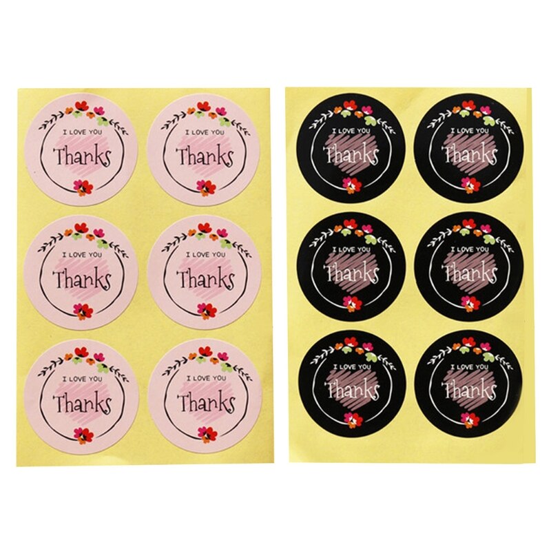 50 Vellen Dank U Stickers Seal Label Voor Huwelijkscadeau Bakken Verpakking Envelop Briefpapier Sticker