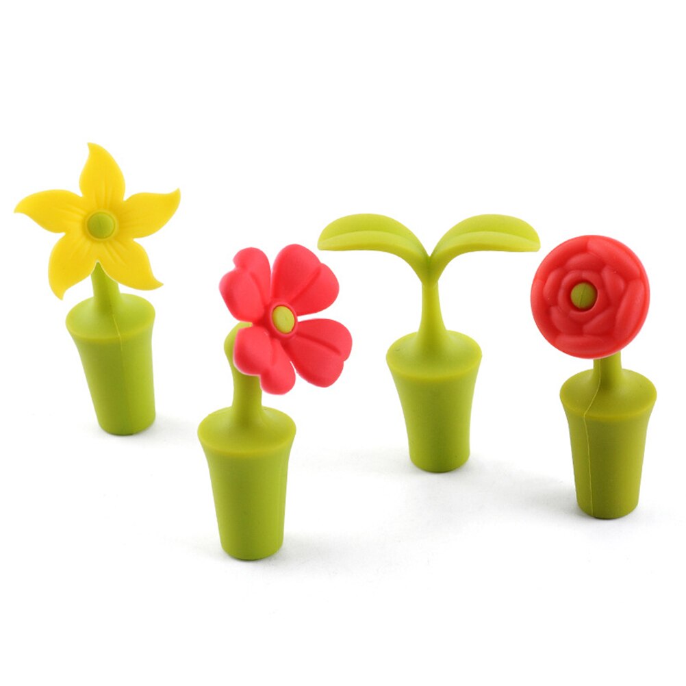 2pc siliconen wijnflesstoppers in bloemvorm, champagnestopper, kurk, geschikt voor levensmiddelen, voor een feestje in de keuken of bar.