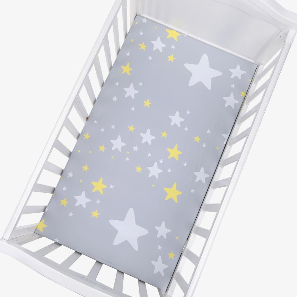Bomuld baby lagen tegneserie krybbe madras beskytter, baby lagen til krybbe størrelse (130*70cm)  baby seng monteret lagen: Zld 0005