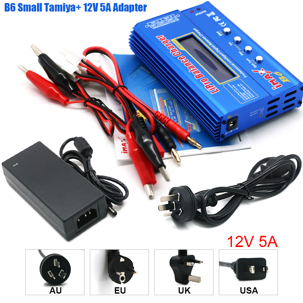 IMAX B6 80W chargeur de batterie Lipo NiMh Li-ion ni-cd numérique Lipro Balance chargeur déchargeur AC puissance 12V 5A adaptateur pour voiture Rc: jaune clair