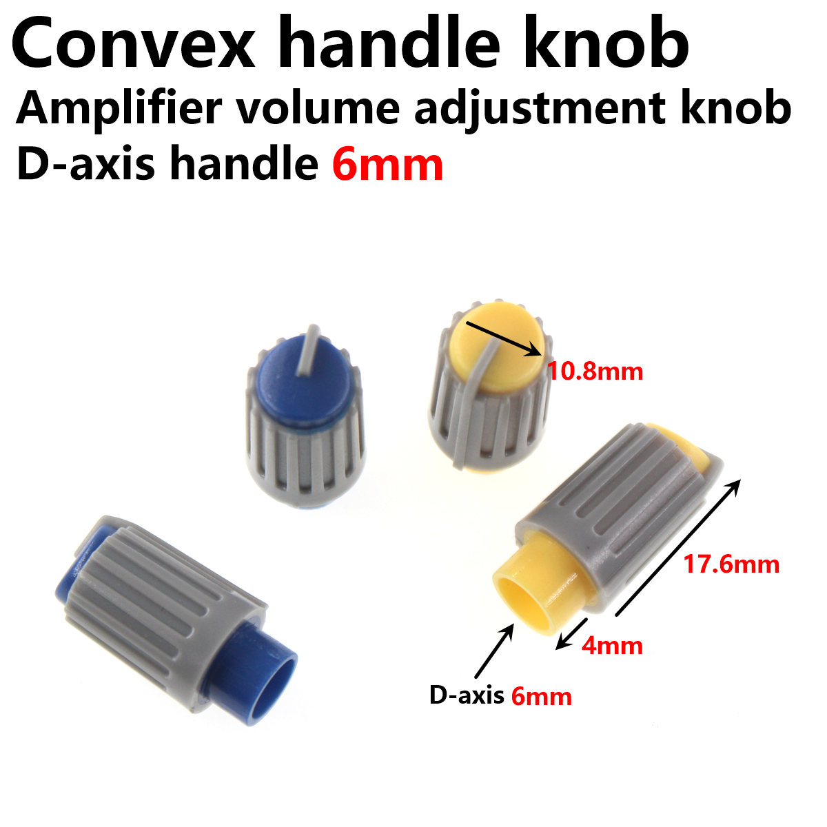 20 Stuks 10.8X21.6Mm Verhoogde Handgreep Knop Potentiometer Knop Dop Eindversterker Volumeafstelling Knop D As Handvat 6Mm