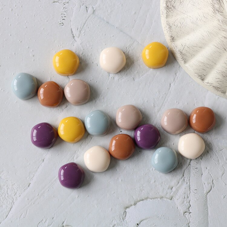Imanes redondos para refrigerador, pegatinas pequeñas de 15mm, imán de Color para refrigerador, de recuerdo, decoración del hogar, 10 piezas