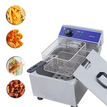 Home Use Electric Deep Fryer Multifunctional Household Commercial Stainless Steel Grill Frying Pan French Fries Machine