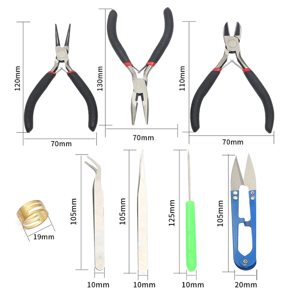 Juego de herramientas de reparación de materiales de pendientes DIY, anillo abierto, cierre de langosta, cadena de cola, hebilla de Clip, juego de ganchos para pendientes