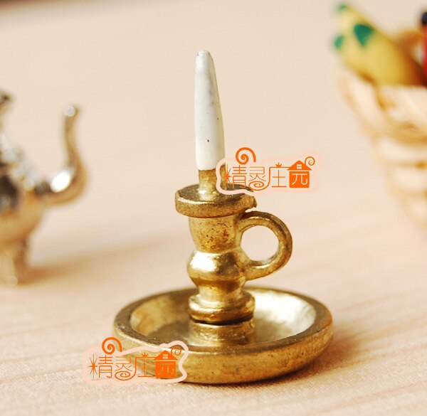 MINI dollhouse miniature Mini furniture accessories small candlestick retro matte gold