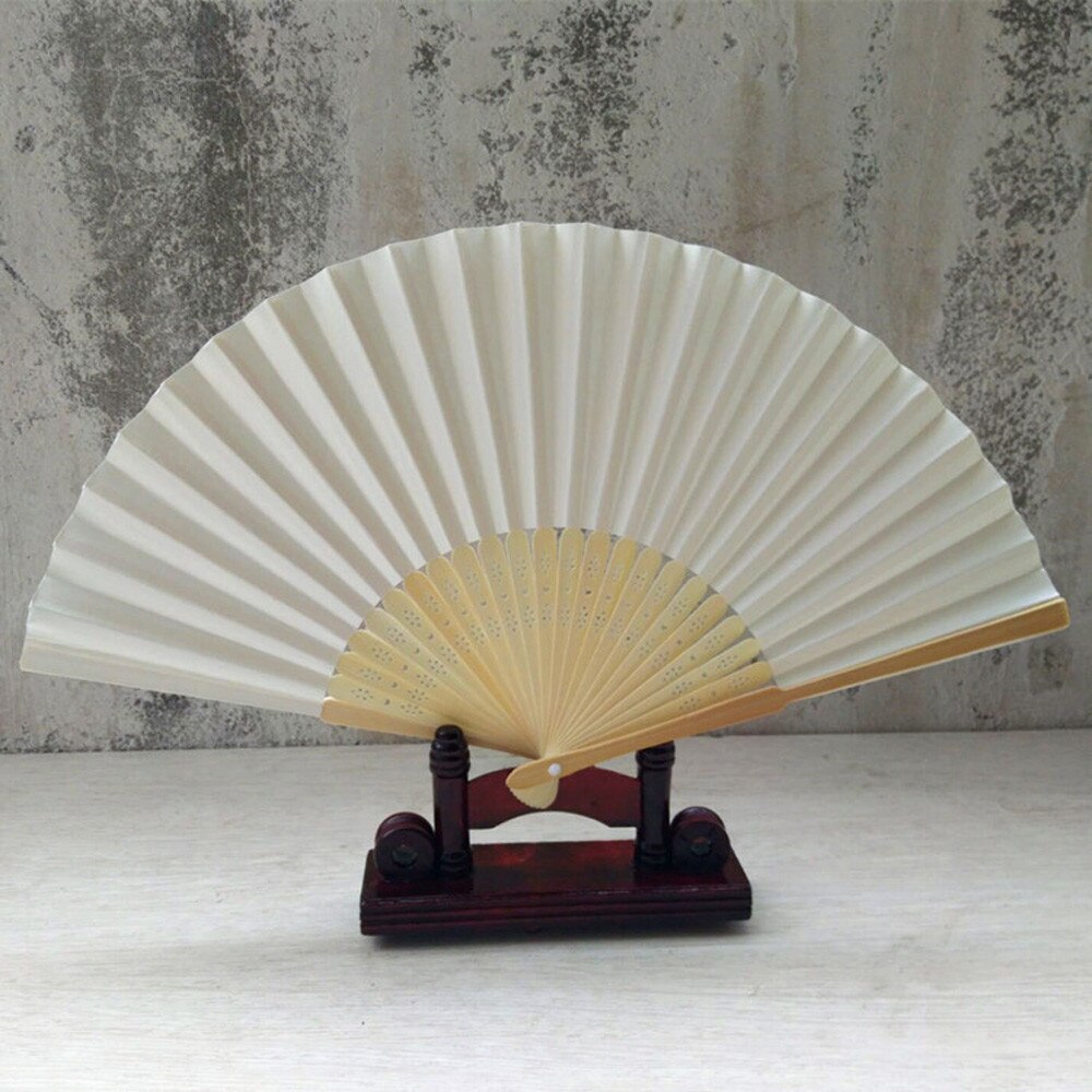 Éventail pliable en papier | Offre spéciale, motif d'été, danse, fête de mariage, dentelle, soie, tenue à main de couleur unie