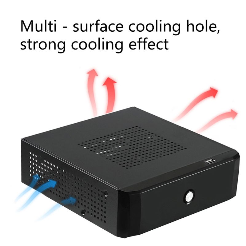 Power Supply Home Office Host Enclosure HTPC Computer Case Box 2.0 USB Desktop Gaming PC Chassis FH01 Mini ITX