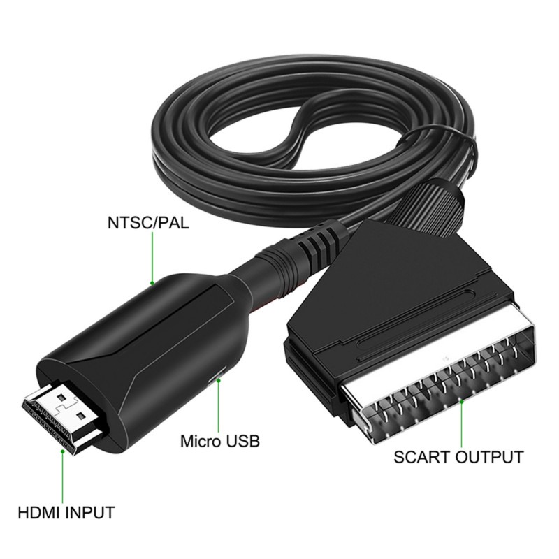Hdmi-kompatibel till scart-adapter video- och ljuduppgraderingsomvandlare pal/ntsc för hd-tv dvd-box signaluppgraderingsomvandlare tillbehör