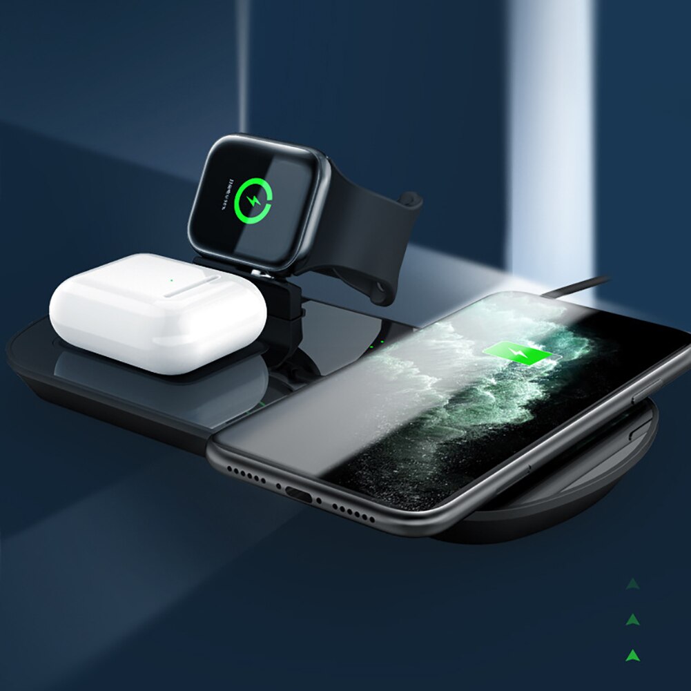 3 In 1 Wireless Charger Fast Charge Charging For Iphone 11 Portable Dock Station Household Wireless Charge Stand For Apple Watch
