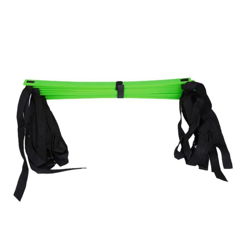 Tränings agility stegar 12 stege tålig enkel multifunktion nylon rem fotboll hastighet stege sportutrustning: 6 m 12 steg-grön