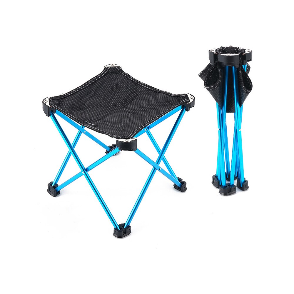 Lightweight Folding Fishing Chair Picnic Camping Chair Foldable Aluminium Outdoor Portable Seat Easy To Carry Outdoor Stools: blue