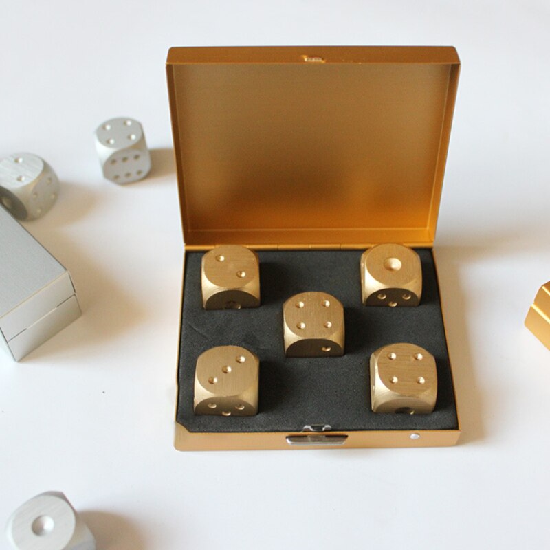5pcs Aluminum Alloy Dice Whisky Dice Stones Ice Cubes Bucket Reusable Chilling Stones For Whiskey Portable Entertainment Props
