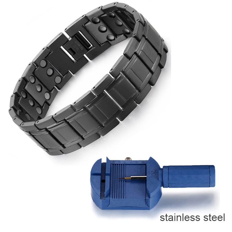 3x Sterkte Koperen Armbanden Voor Mannen Puur Koperen Magnetische Armband Met 3 Rij Neodymium Magneten Verstelbare Lengte Voor Mannen: Roest Rood