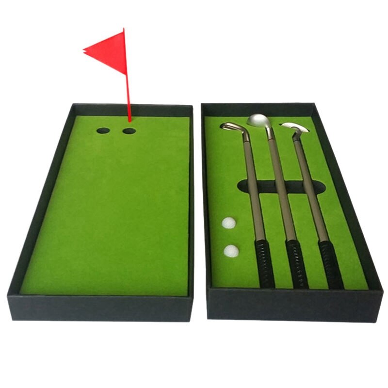 Mini Golf Club Putter Ball Pen Golfers Box Set Desktop Decor For School Supplies Golf Accessories