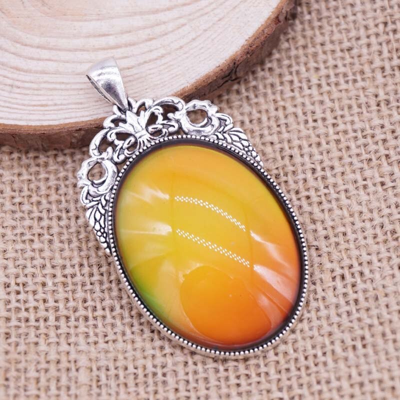 Unique! Newest Round Alloy Pendant Changing Color According To Temperature Mood Necklace Pendants