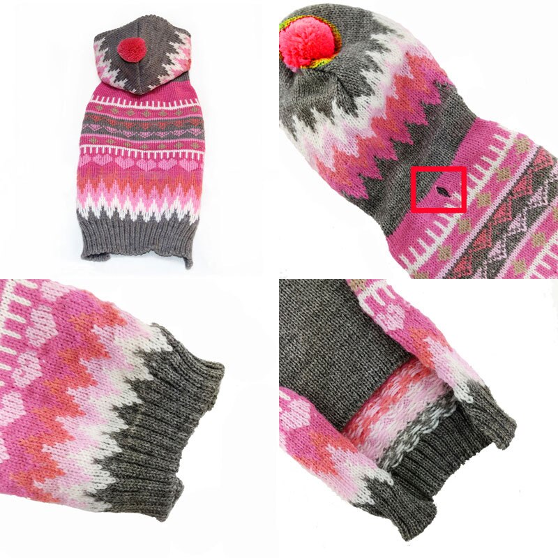 DOGGYZSTYLE Winter Pets Dog Clothes Sweater Knitted Pink Coat Apparel Clothing For Small Puppy Dogs XXS-L