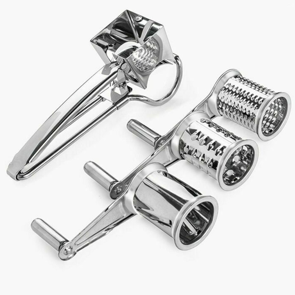 Rotary Cheese Grater Stainless Steel Shredder Cutter Grinder W/ 3pcs Drum Blades Cheese Tools Kitchen Cocina Gadget Chocolate