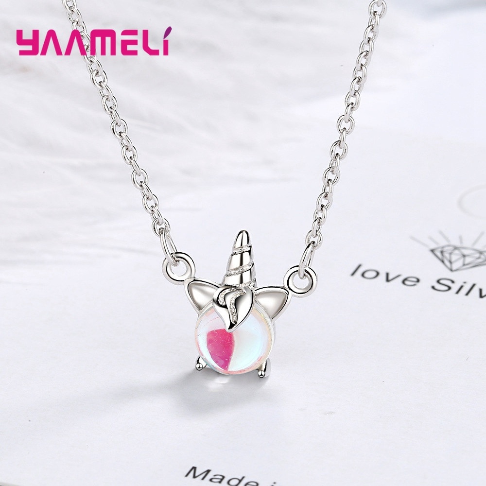 Fine Necklace Lovely Monster Shaped Pendant 925 Sterling Silver Jewelry Trend for Women Girls Daily Dating Appointment