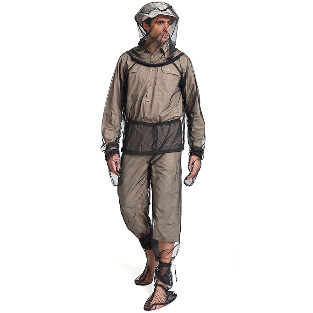 Chaqueta antimosquitos de malla de pesca, trajes con capucha de malla, chaqueta protectora contra insectos, pantalones, guantes
