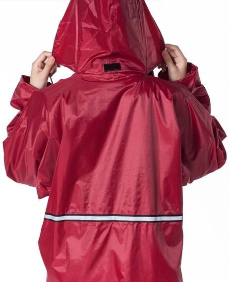 Regenjas pak mannen en vrouwen Regenbroek Pak Fietsen [Split] Waterdichte Regenkleding poncho voor regen motorfiets waterdicht: RED / XXL
