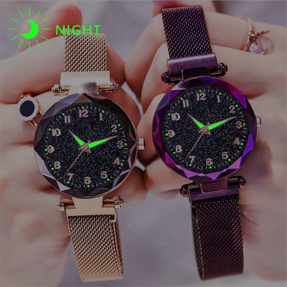 Speciale aanbieding dames love star buckle luxe nachtlampje dameshorloge roestvrij staal quartz horloge relogio feminino