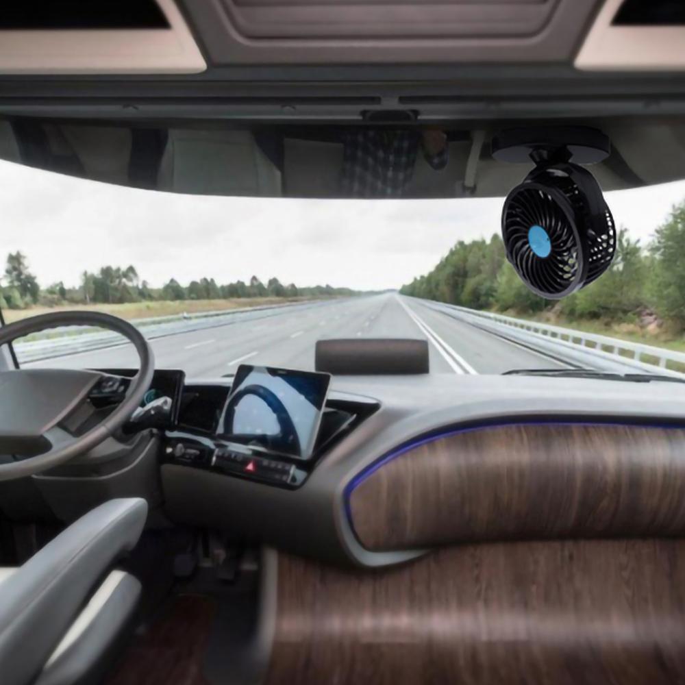 Car Fan Suction Cup Car Seat Back Single Head Car Fan 12V Universal Large Wind Two Speed Control Car Fan