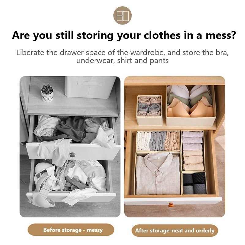 Home Foldable Closet Organizer For Underwear Strong Underwear Storage Box Socks Bra And Panties Drawer Organizer Drawers Bin