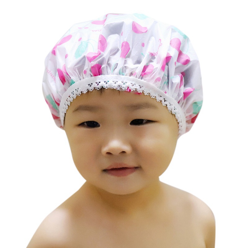 Børn baby børn vandtæt elastisk brusebad bad salon salon hår hoved shampoo cap: 3