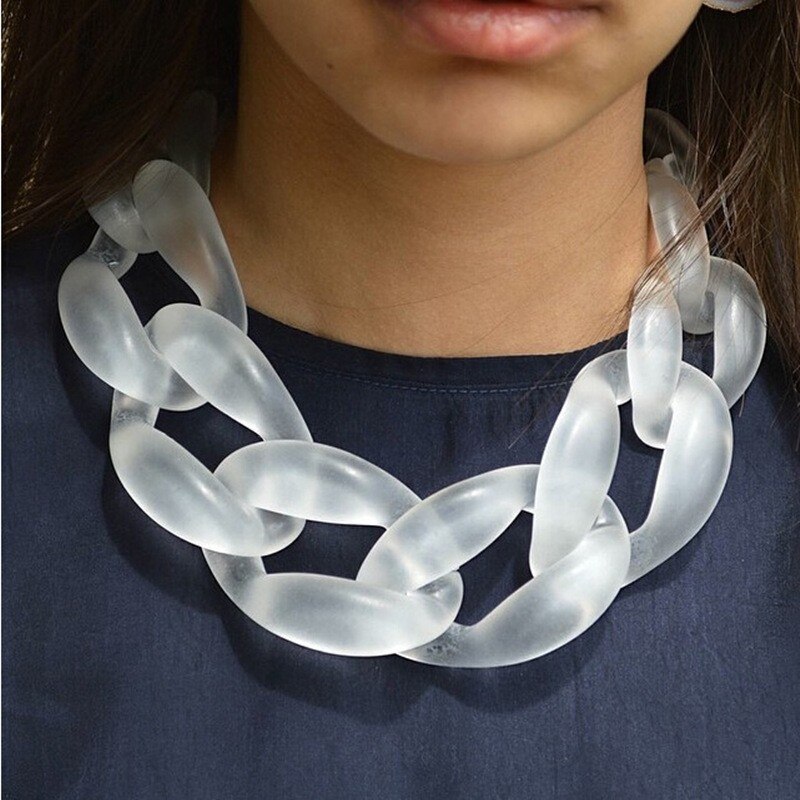Europa En De Verenigde Staten Grote Overdrijving Sieraden Acryl Ketting Chainoversize Hals Ketting Accessoires Frosted Ketting