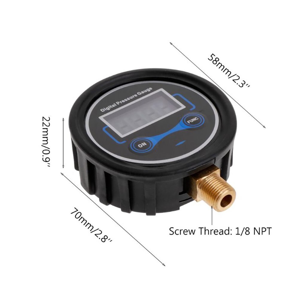 1/8NPT Digital Display Head Barometric Pressure Meter Tire Pressure Digital Pressure Gauge Pure Copper Joint