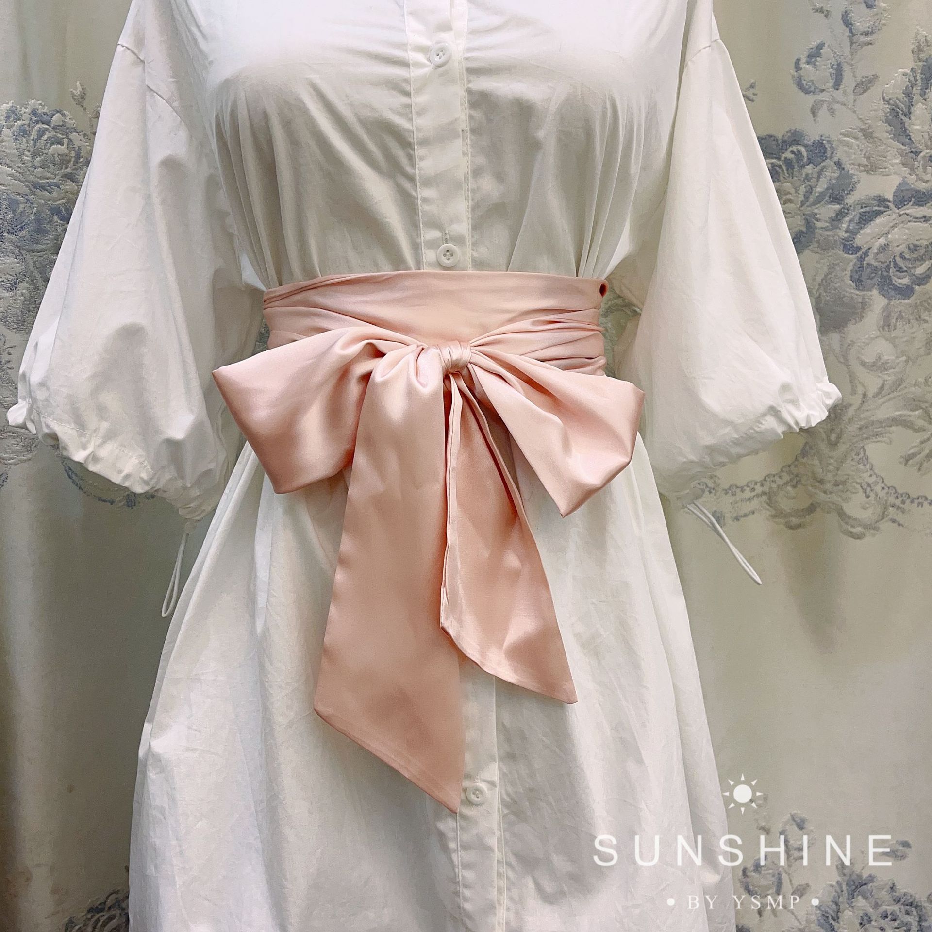 Satijnen Strik Brede Corset Riem 9.5x250 cm Wijn Wit Rood Zwart Roze Geel Marine DIY Strik Tailleband voor Vrouwen Meisje: Roze