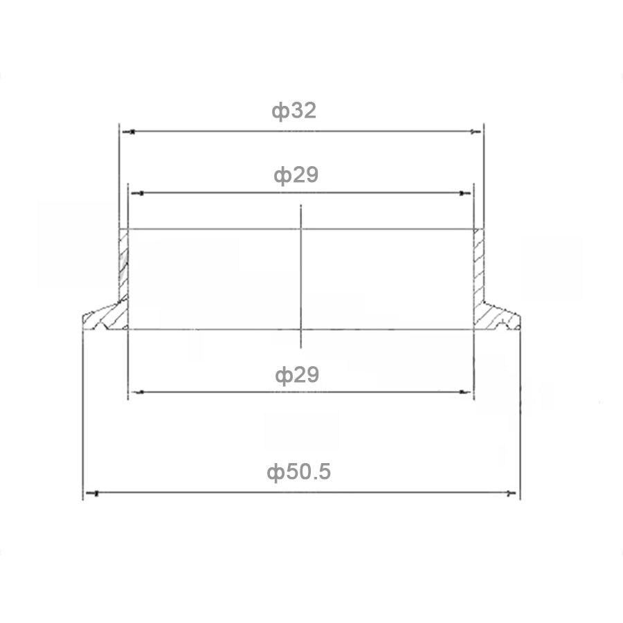 1pcs 304 Stainless Steel Sanitary Fitting Weld Ferrule Fits 2" Tri Clamp 19/25/32/38/45/51mm Tube OD: 32mm