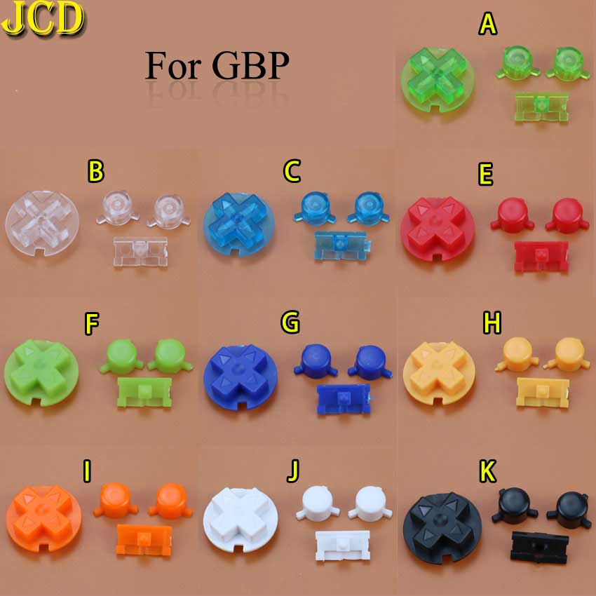 JCD 1set Colorful Buttons Set Replacement For Gameboy Pocket GBP for GBP Power On Off Button A B D Pads Buttons