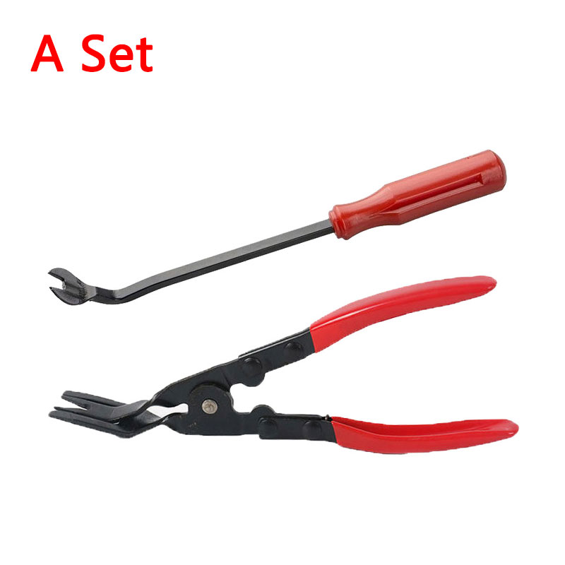 Car Headlight Repair Installation Tool Trim Clip Removal Pliers Van Door Panel Fascia Dash Upholstery Remover Tools Kit: GRAY