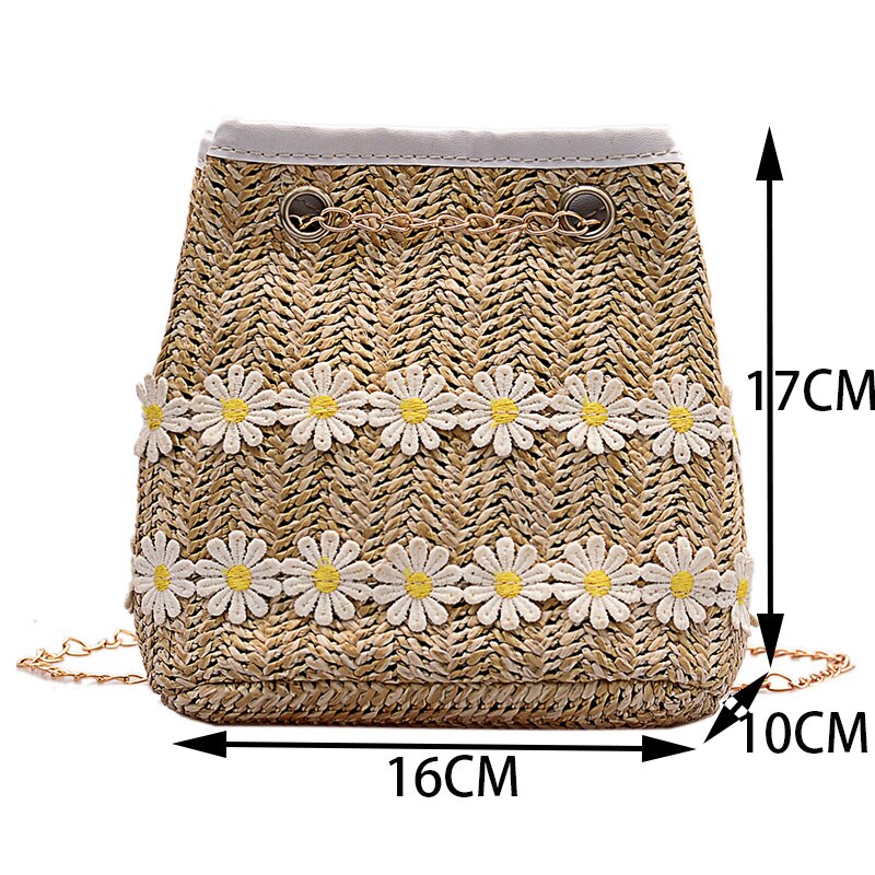 Bolso de cubo para mujer, bolsos cruzados de paja blanda, bolsos de mensajero de de poca capacidad, Mini bolsos de hombro de femenino,