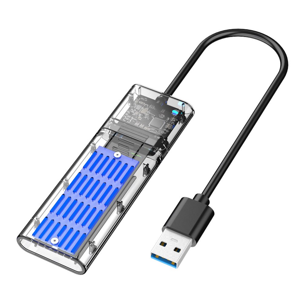M2 ssd-fodral sata-chassi m .2 to usb 3.0 gen 1 5 gbps ngff sata b nyckel ssd-adapter mobil hårddisk disklåda: Blå