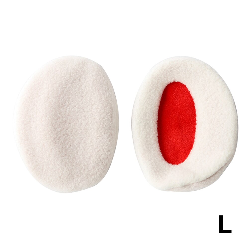 2pcs Men Women Winter Warm Band Less Non Slip Two Parts Daily Polyester Portable Soft Ear Muffs Warmers Windproof Solid: White L