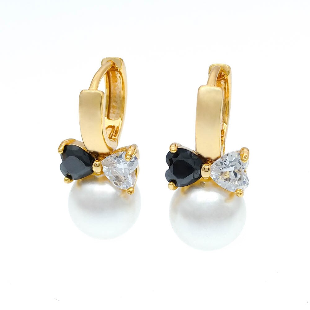 Di cristallo Del Cuore Della Perla Orecchini A Cerchio in Oro Orecchino Donne Pendientes Perla Aretes Parel Oorbellen Orecchini Perle Orecchini E0310